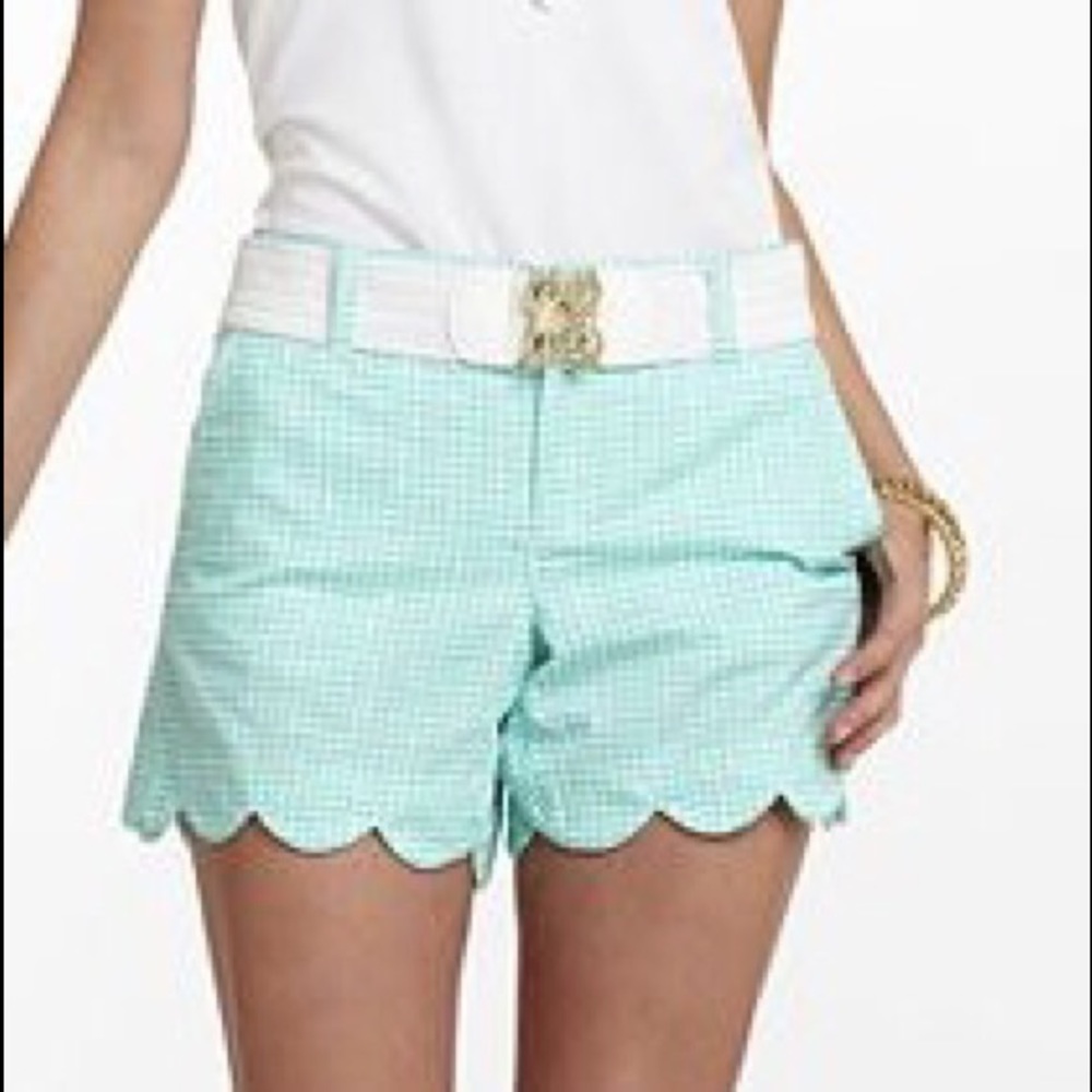 Lilly Pulitzer Teal Buttercup Shorts Size